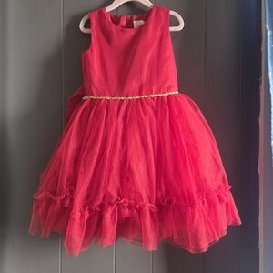 Wonder Nation Sparkling Red Dress With Gold Accent Belt